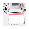 Blue Sky Day Designer Academic Year Desk Pad, 22 x 17, White Floral, 2019-2020 107938